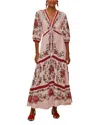 Farm Rio Pink Flower Tapestry Lenzing Ecovero Euroflax Maxi Dress