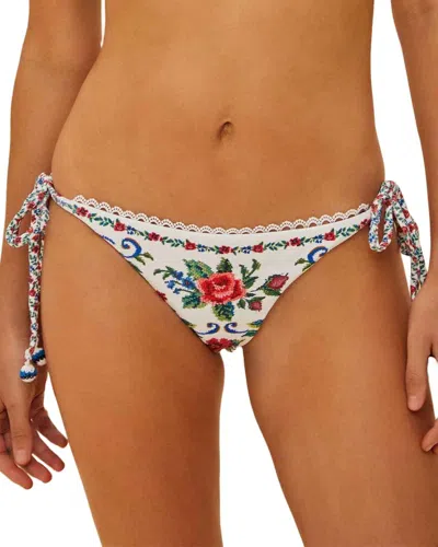 Farm Rio Flower Tapestry Tie Side Bikini Bottom In Multi