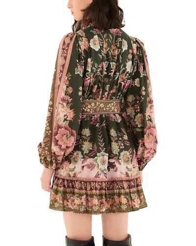 Farm Rio Flowering Garden Tree Dress In Green