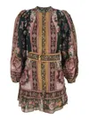 Farm Rio Flowering Garden Tree Green Mini Dress Flowering Garden Tree Green In Brown