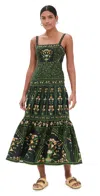 Farm Rio Flowers Arch Black Sleeveless Maxi Dress Flowers Arch Black In Flowers Arch Black