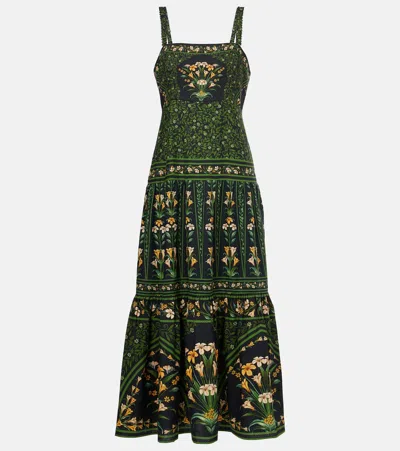 Farm Rio Flowers Arch Black Sleeveless Maxi Dress Flowers Arch Black
