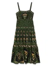 FARM RIO FLOWERS ARCH MIDI DRESS