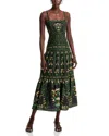 Farm Rio Flowers Arch Black Sleeveless Maxi Dress Flowers Arch Black In Flowers Arch Bolack
