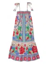 Farm Rio Flowers Beach Midi Dress In Multi
