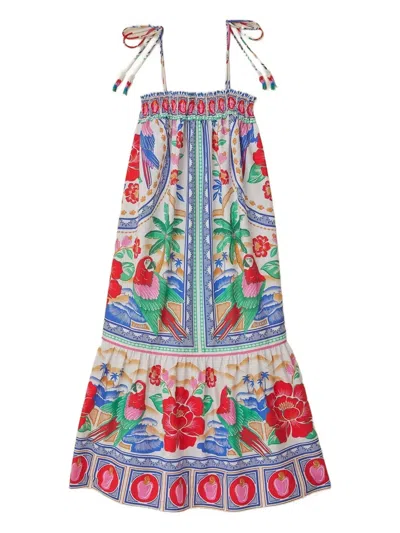 Farm Rio Flowers Beach Midi Dress In Multi
