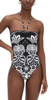 Farm Rio Flowers Leopards One Piece Flower Leopards Off-white In Flower Leopards Off-white