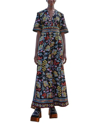 FARM RIO FARM RIO FLOWERY BLACK JUMPSUIT