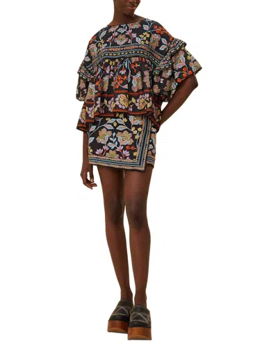 Farm Rio Flowery Mini Skirt In Multi