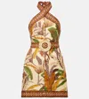 Farm Rio Foliage Sketch Linen Minidress