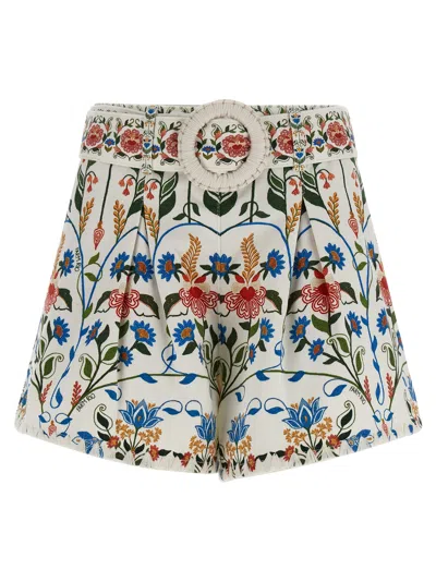 Farm Rio White Shorts With Floral Print In Multi