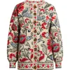 Farm Rio Francesca Jacquard Cardigan In Multi