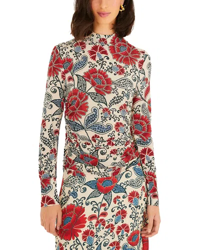 Farm Rio Francesca Sand Jersey Blouse In Multi