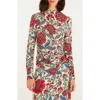 Farm Rio Francesca Sand Jersey Top In Multi