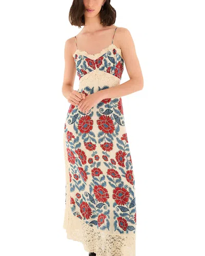 Farm Rio Francesca Sand Midi Dress In Multi