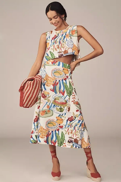 Farm Rio Fresh Table Linen Midi Skirt