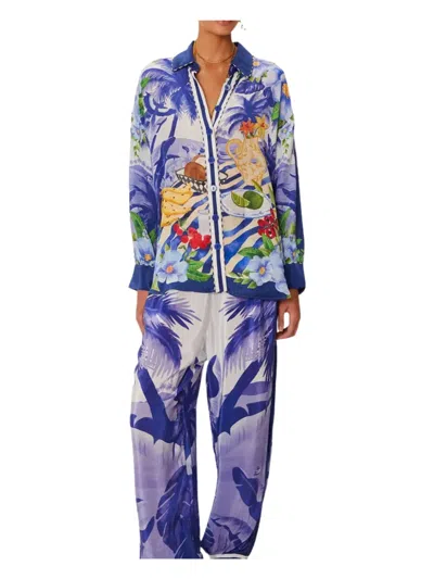 Farm Rio Fresh Table Pajama Pants In Purple