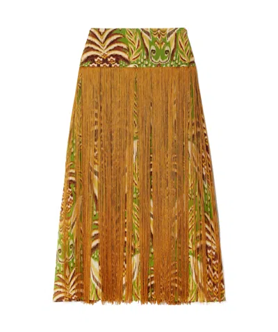 Farm Rio Fringe Skirt In Yellow