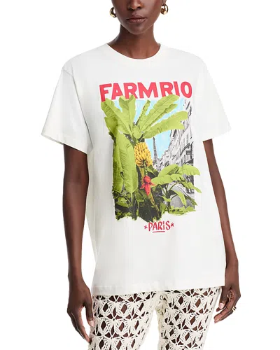 Farm Rio From Brasil To The World Relaxed Graphic Tee In Off-white