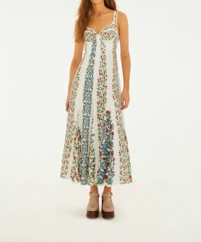 Farm Rio Off-white Fruit Beauty Lenzing Ecovero Euroflax Maxi Dress In Multi