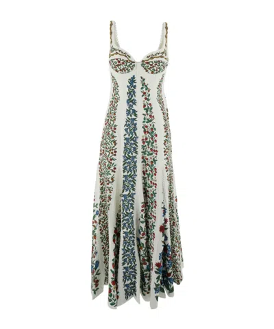Farm Rio Off-white Fruit Beauty Lenzing Ecovero Euroflax Maxi Dress In Multi