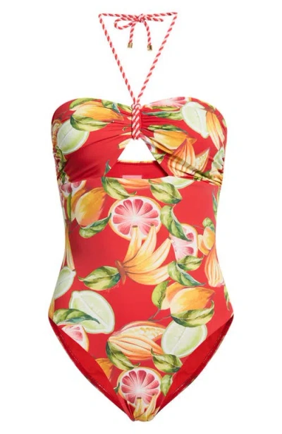 Farm Rio Fruit Print One-piece Swimsuit In Multi