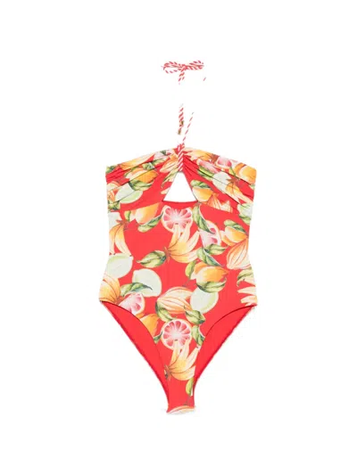 Farm Rio Fruit Print One-piece Swimsuit In Multi
