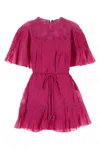 Farm Rio Fuchsia Cotton Mini Dress In Pink