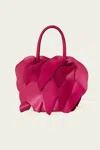 Farm Rio Fuchsia Leather Flower Bag In Pink