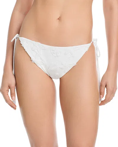 Farm Rio Full Cut Tie Side Bikini Bottom In White