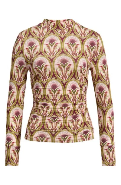 Farm Rio Garden Medal Mock Neck Top In Multi