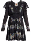 Farm Rio Garden Mini Dress In Black