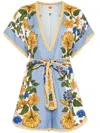 Farm Rio Garden Playsuit In Blue