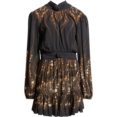 FARM RIO FARM RIO GARDEN SILHOUETTE LONG SLEEVE DRESS