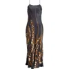 Farm Rio Garden Silhouette Maxi Slip Dress In Black