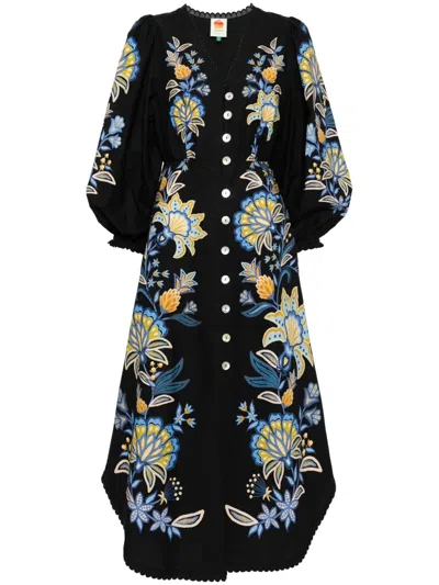 Farm Rio Garden Stitched Dress