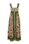 Farm Rio Tapestry Sand Maxi Dress In Garden Tapestry Sand