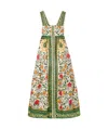 Farm Rio Tapestry Sand Maxi Dress In Garden Tapestry Sand In Multi-color