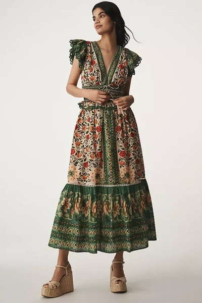 Farm Rio Garden Tapestry V-neck Maxi Dress In Multicolor