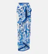 Farm Rio Garden Tiles Beach Cover-up In Garden Tiles Off-white