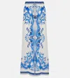 Farm Rio Garden Tiles Cover-up Pants In White