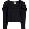 Farm Rio Gathered Top In Black