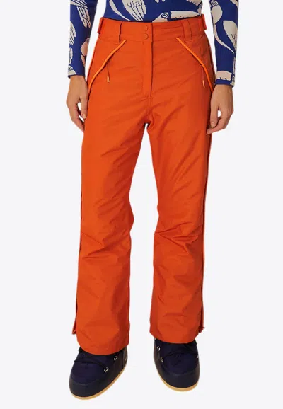 Farm Rio Geometric Pattern High-waisted Ski Pants In Orange
