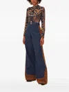 Farm Rio Geometric-pattern Turtleneck Top In Gray