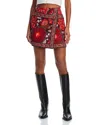 Farm Rio Wrap-effect Floral-print Cotton-twill Mini Skirt In Gigi Tapestry Brown
