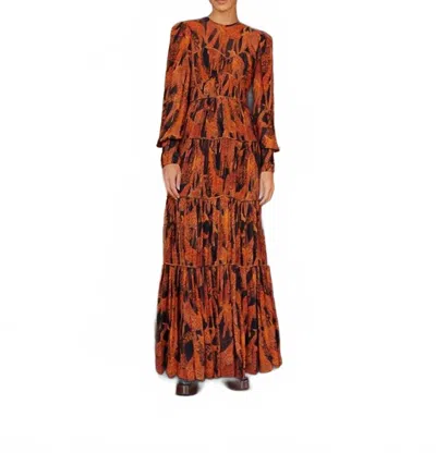 Farm Rio Giraffes Puff Sleeve Maxi Dress In Multi