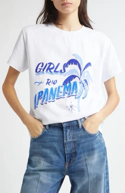 Farm Rio Girls Rio Ipanema Cotton Graphic T-shirt In White