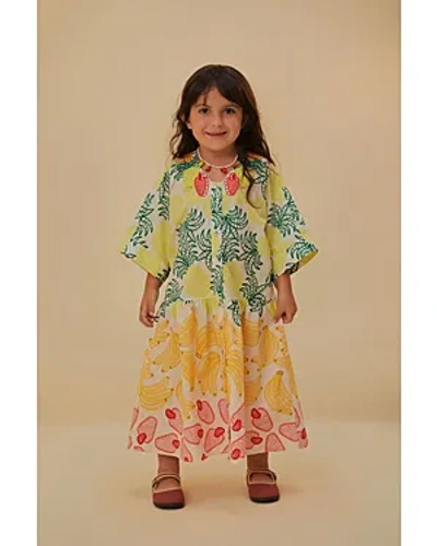 Farm Rio Girls' Tropical Fruits Dress - Little Kid, Big Kid In Black