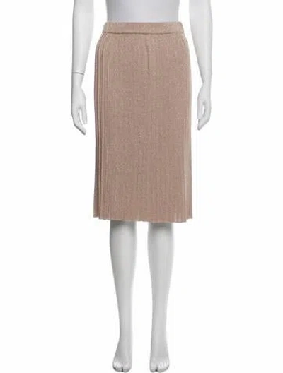 Pre-owned Farm Rio Glitter Accents Midi Length Skirt In Neutral