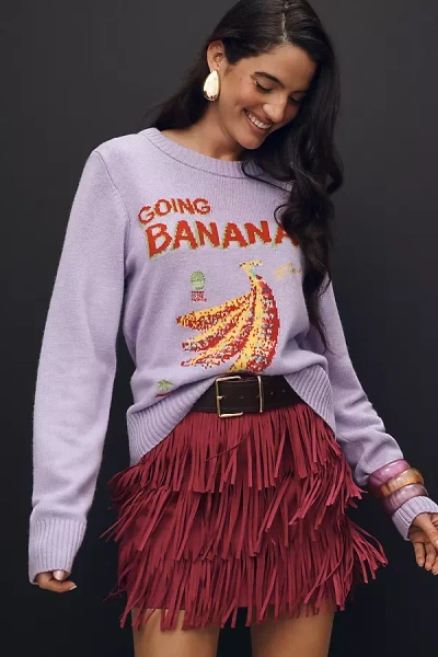 Farm Rio Going Bananas Sweater In Purple